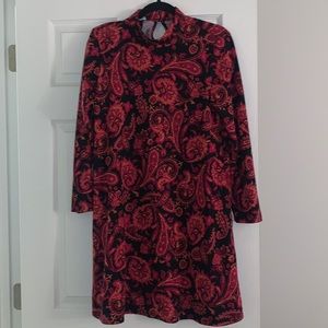 Medium mock neck paisley print dress